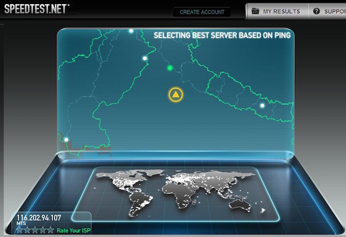 проверьте скорость вашего интернета с помощью Speedtest.net
