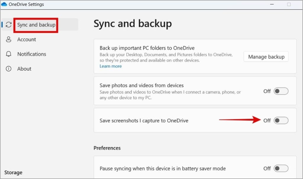 Запретить OneDrive сохранять снимки экрана в Windows 11
