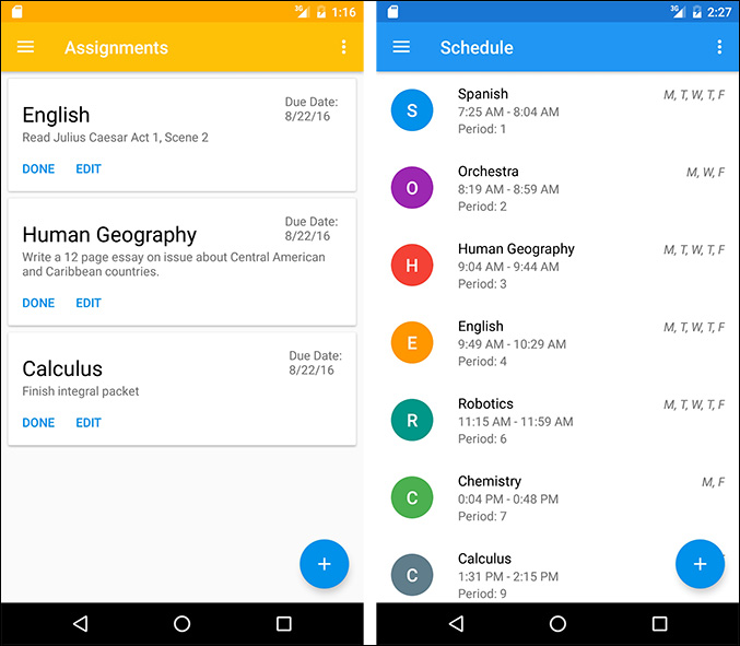 приложения для планирования домашних заданий — Student Planner для Android