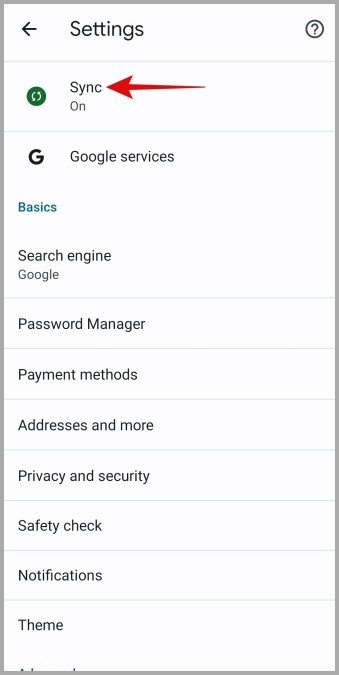 Синхронизация настроек в Chrome для Android