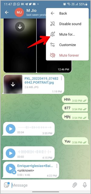 Уведомление Telegram Отключить звук