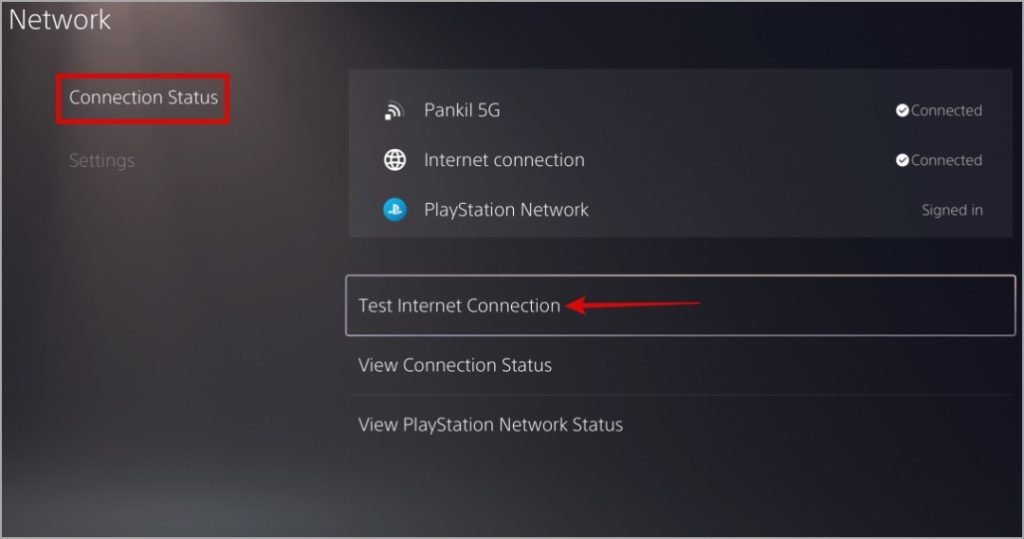 Тестовый интернет на PS5