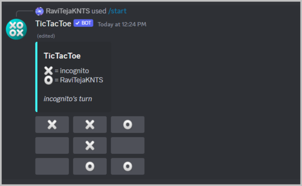 Крестики-нолики Discord Бот