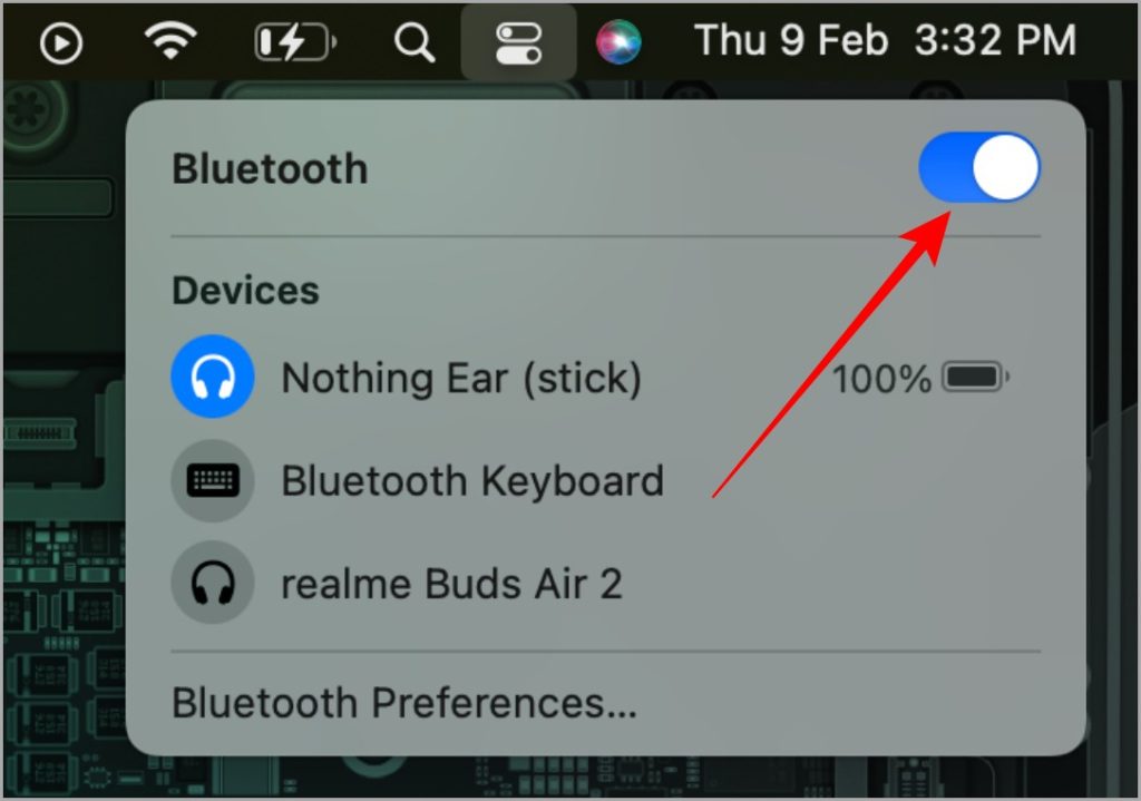 Отключение Bluetooth на Mac