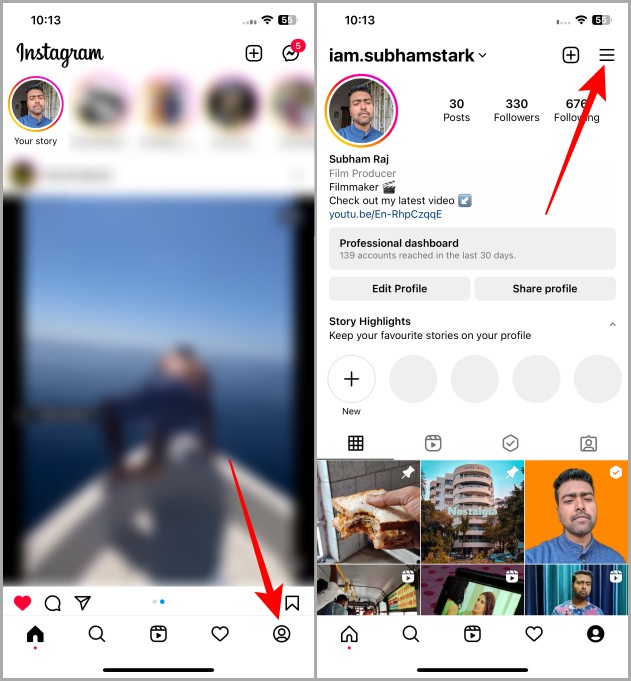 Включение уведомлений о сообщениях в Instagram iOS