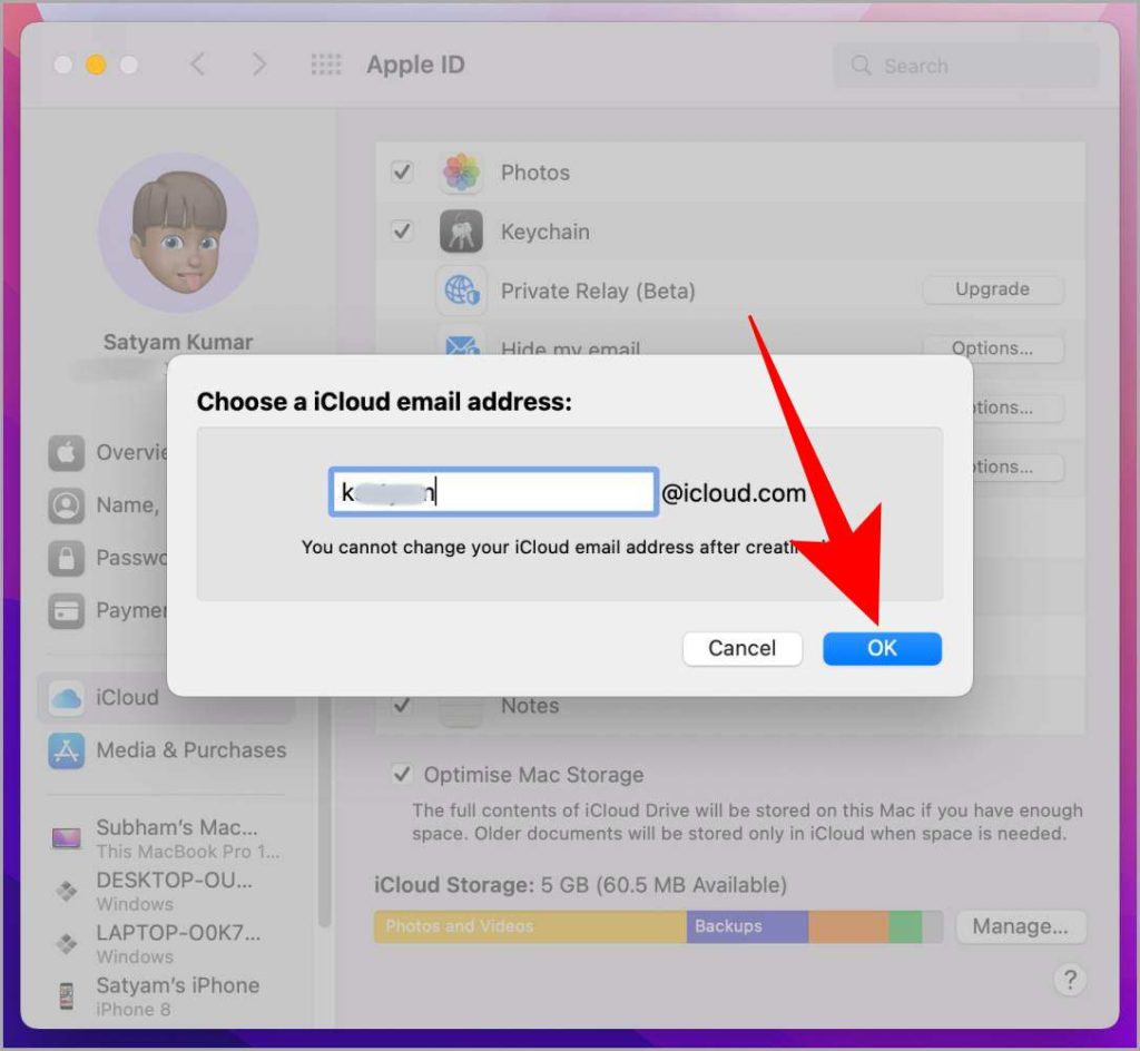 Включение почты iCloud на Mac