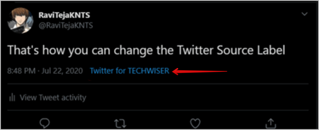 Метка источника Twitter изменена на Twitter для TECHWISER