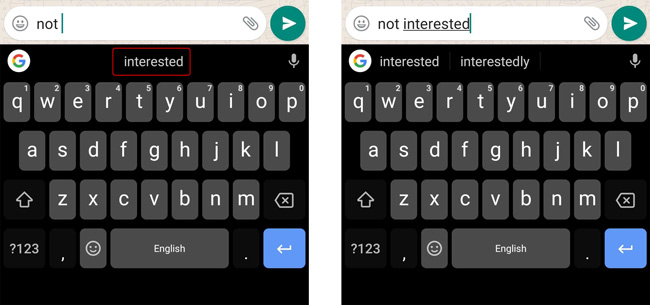 отменить удаление на Gboard