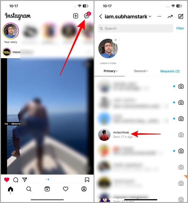 Включение звука в личных сообщениях в Instagram iOS