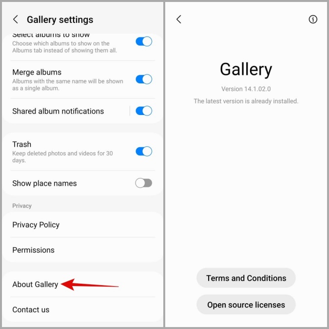 Обновите приложение Samsung Gallery на телефоне Galaxy.