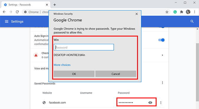 Запрос пароля для показа Chrome