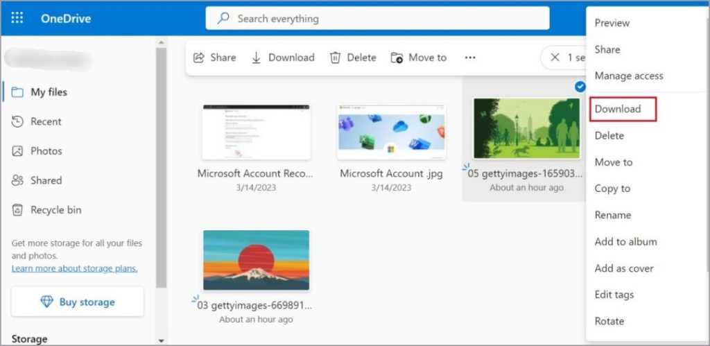 Загрузка файла Edge Drop в OneDrive