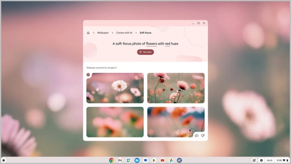 Обои с искусственным интеллектом на Chromebook