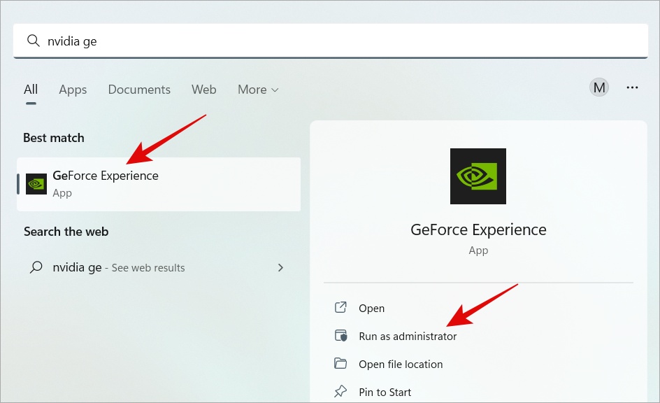 открытие nvidia geforce experience в windows