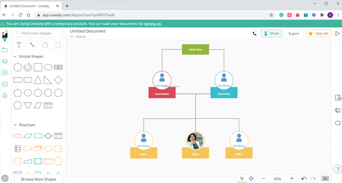 Макет Creately Family Tree Maker