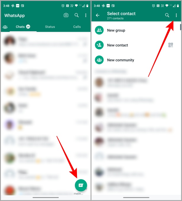 Контакты WhatsApp на Android