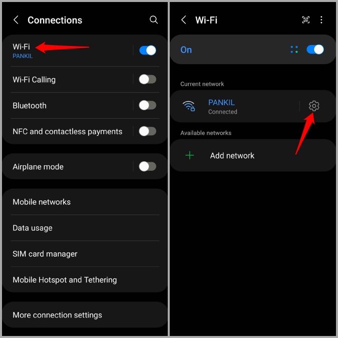 Настройки сети Wi-Fi на телефоне Samsung