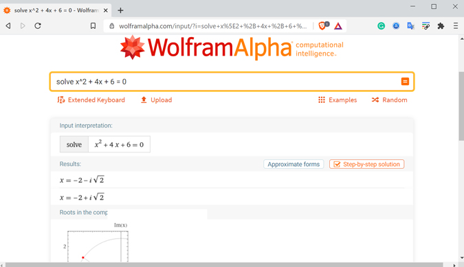 Сайт математических решателей Wolfram Alpha