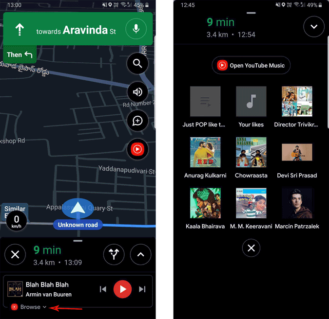 Изменение песен и плейлистов в YouTube Music с Google Maps