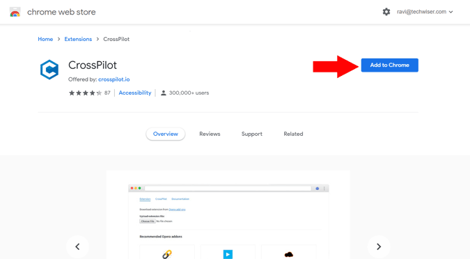 Добавление Crosspilot в Chrome