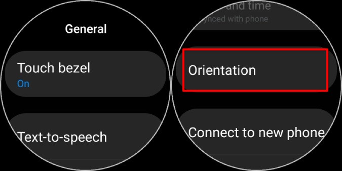 Изменение ориентации на Galaxy Watch