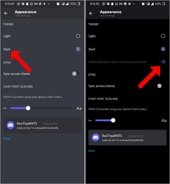 Amoled Dark Mode в приложении Discord для Android