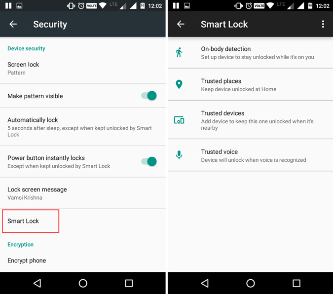 Android-ярлыки-включить-умную блокировку