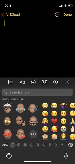 Набор стикеров Apple Keyboard Memoji для часто используемых