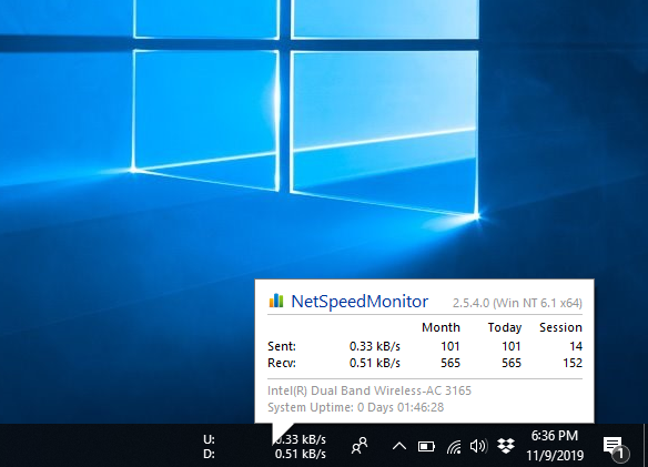 Монитор скорости сети для Windows