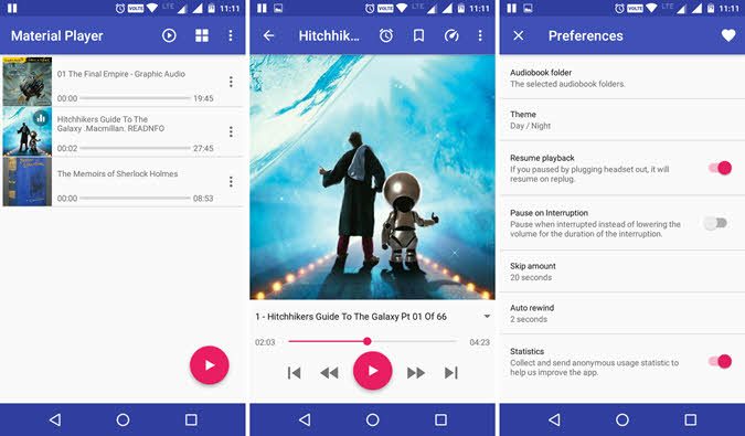 Проигрыватель аудиокниг для Android, проигрыватель материалов