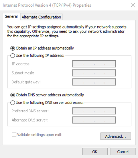 установить автоматический IP-адрес в свойствах ipv4