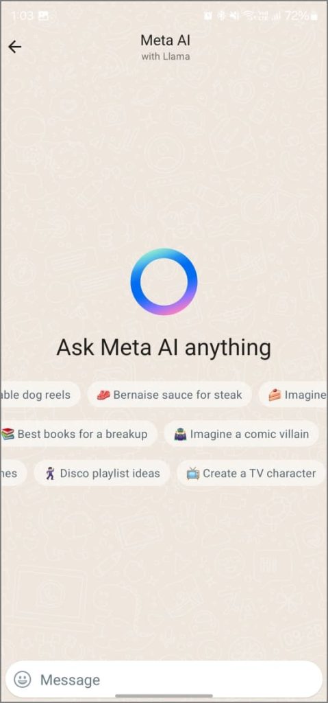 Включите Meta AI в WhatsApp