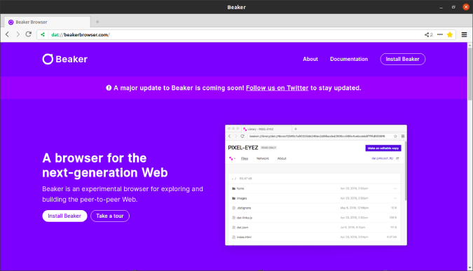 beaker_browser — лучшие браузеры Ubuntu