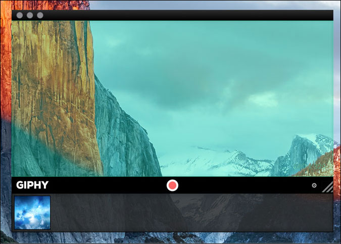 Экран записи Giphy GIF Maker на Mac