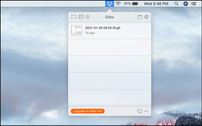 Значок строки меню gifox на Mac
