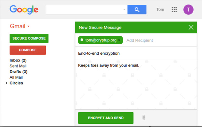 шифрование в электронной почте Gmail