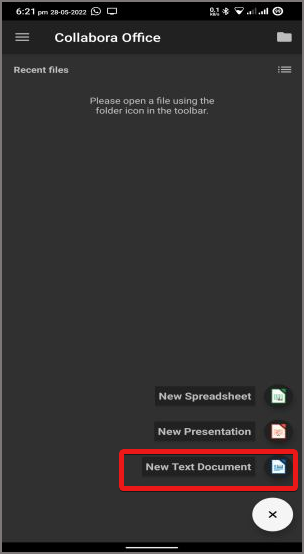 Новый текстовый документ Collabora Office