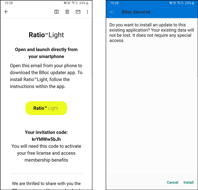 Установка Ratio Light с сайта Blloc