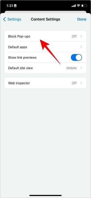 Отключить всплывающую кнопку в Chrome на iOS