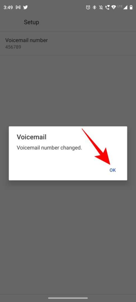 Номер голосовой почты изменен на Android