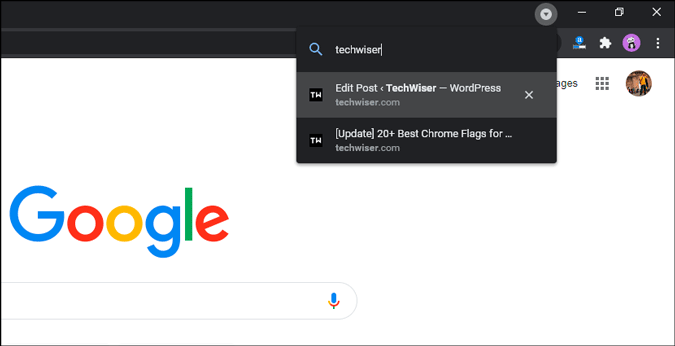 Поиск вкладок Chrome 88 через флаг Chrome