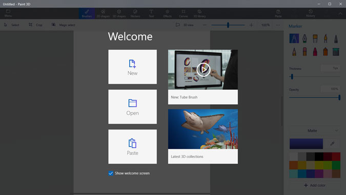 открыть изображение в Paint 3D на Windows 10