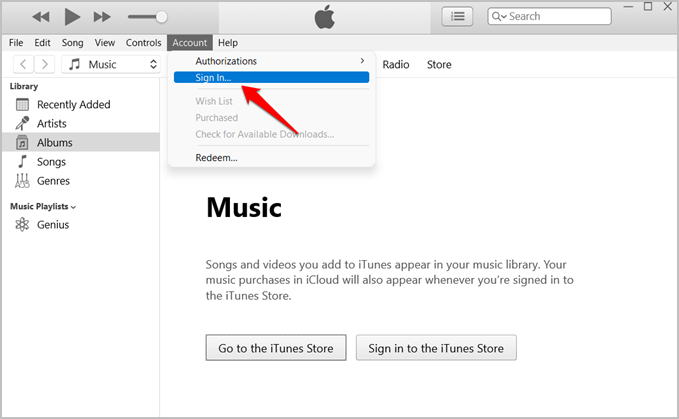 войти в iTunes на Windows 11