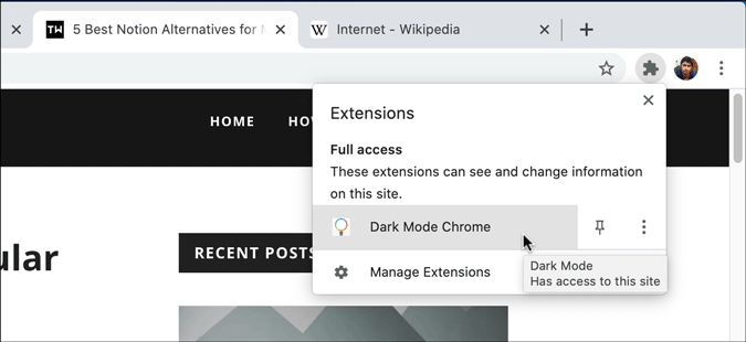 включите темный режим с помощью расширения Chrome для темного режима