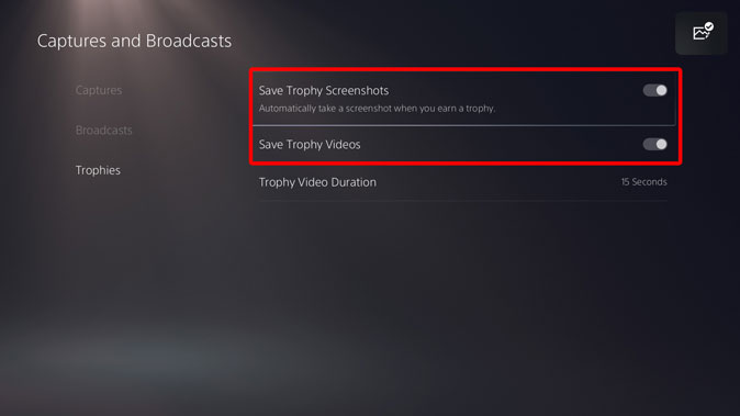 Отключить трофеи на PS5
