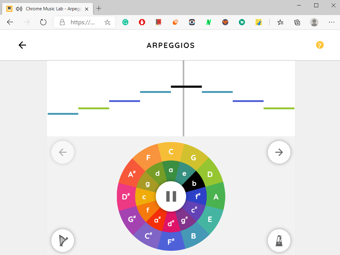 Арпеджио в Chrome Music Labs