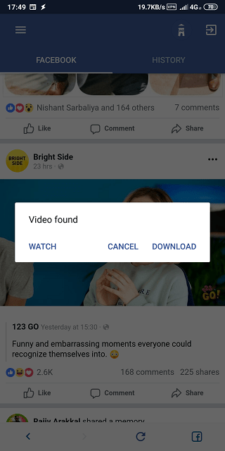 скачать видео с Facebook для Android 10