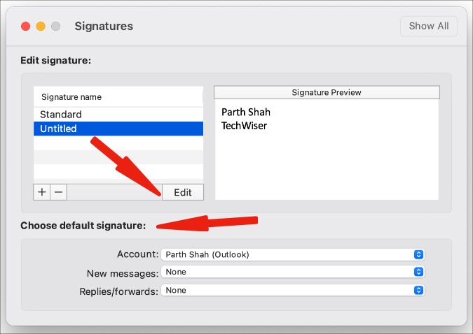 редактировать подпись Outlook в Интернете