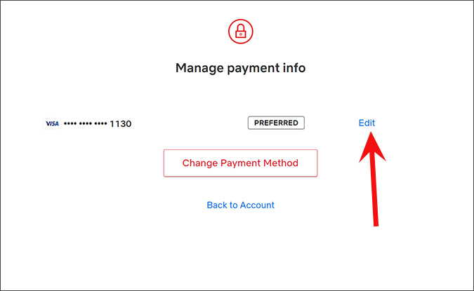 изменить информацию о платеже