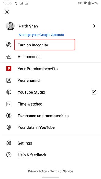 включить приватный режим в ютубе на андроиде